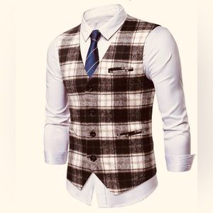 Vest Mens Jackets Single Breasted Casual Slim Fit Size Large